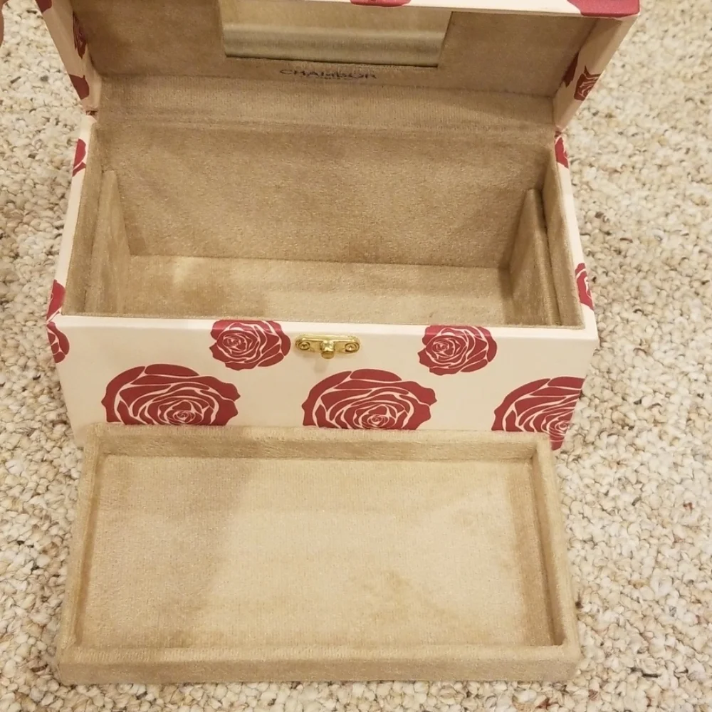 CHAMBOR Flower Print Two Compartment Jewelry Box